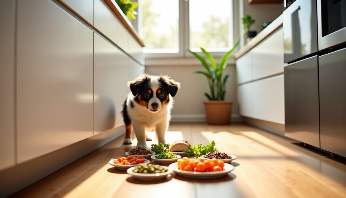 Guide complet sur la nutrition du Berger Américain Miniature : quantités, types d'aliments et interdits